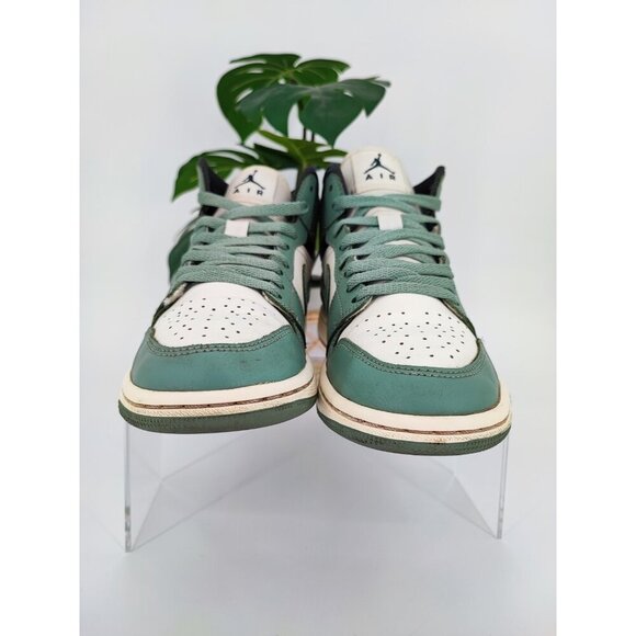 Nike Women's Air Jordan 1 Mid Jade Smoke Sneakers Size 6.5 US - Picture 2 of 6